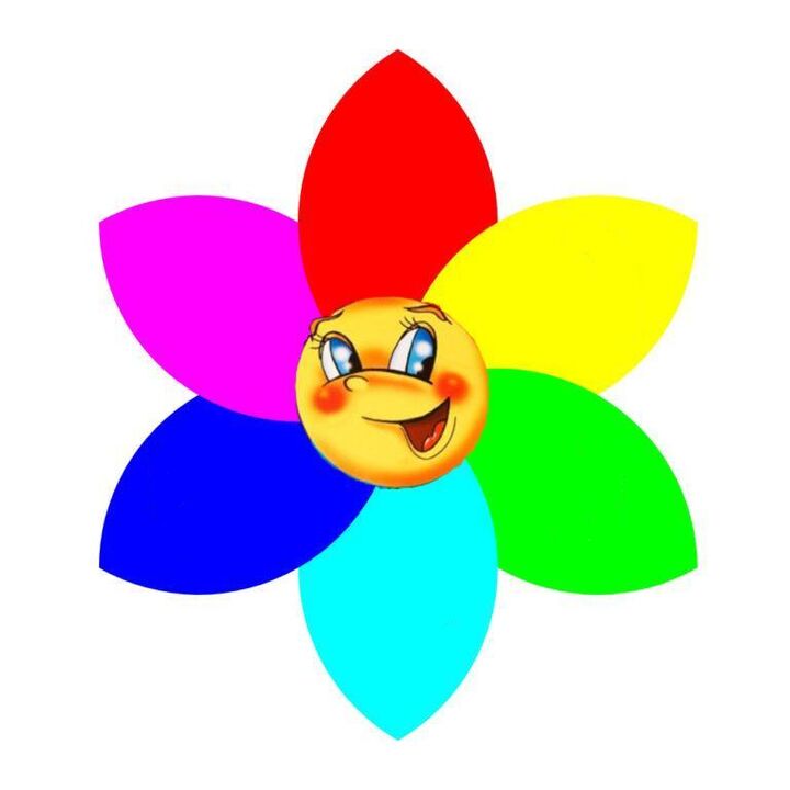 Gėlė iš spalvoto popieriaus su šešiais žiedlapiais, kurių kiekvienas simbolizuoja monodietą